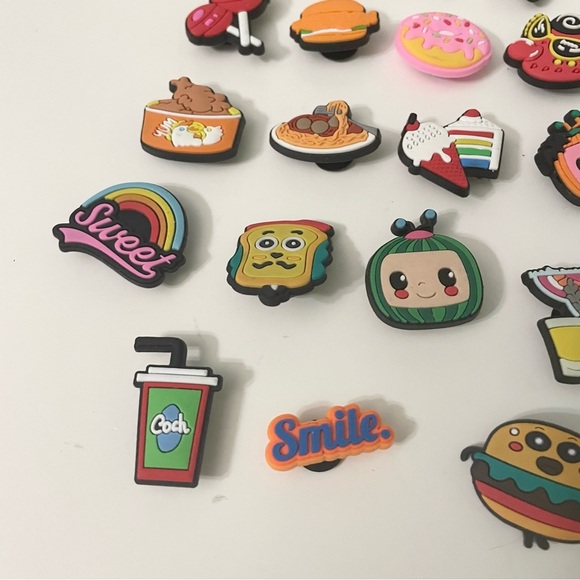 Croc Charms Lot of 34 Assorted Food Charms Donut Watermelon Burger - Picture 6 of 16
